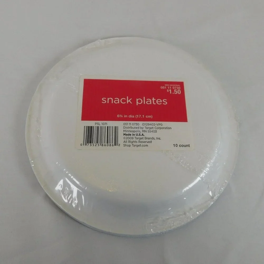 Set of 4 Snack Plates Luncheon Napkins Blue Snowman Winter Christmas Target New